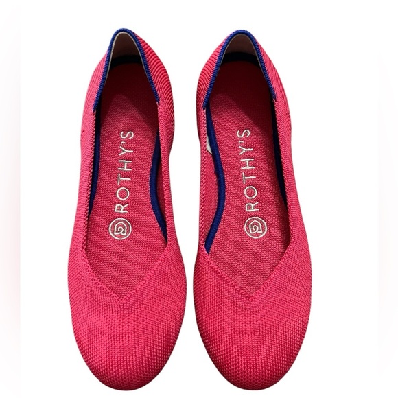 Rothy’s Women’s Size 5 Red Rounded Tow Ballet Flat - Picture 1 of 7